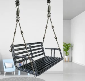 Heavy duty metal swing jhula with chain suspension for home balcony garden patio and outdoor seating areas