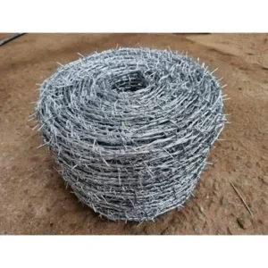 Galvanized barbed wire roll for agricultural fencing boundary security and industrial perimeter protection