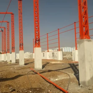 Structural steel columns and roof trusses for pre-engineered buildings industrial warehouses factories and commercial steel structures